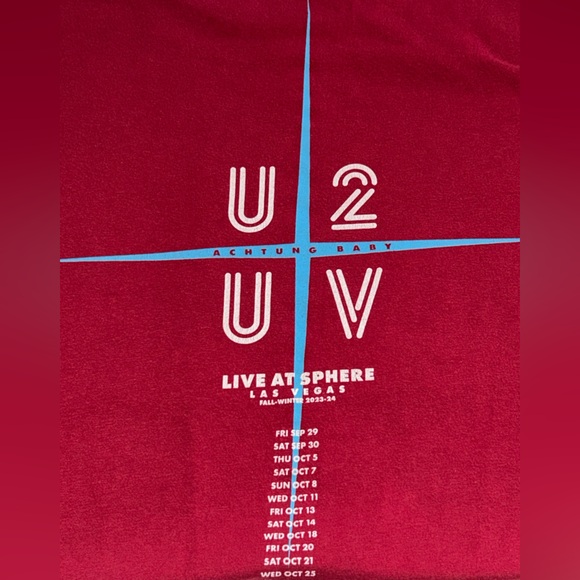 U2 UV~Official Tour Merch~Achtung Baby~Live @ The Sphere Las Vegas 2023 - Picture 5 of 8